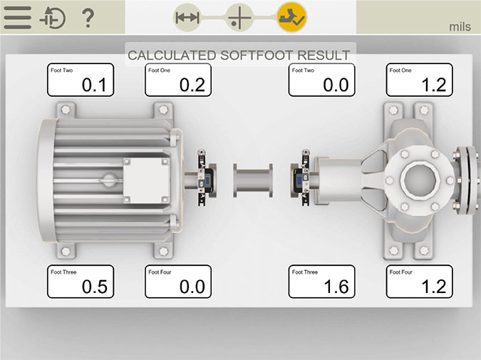 Soft foot program in Easy-Laser Alignment app