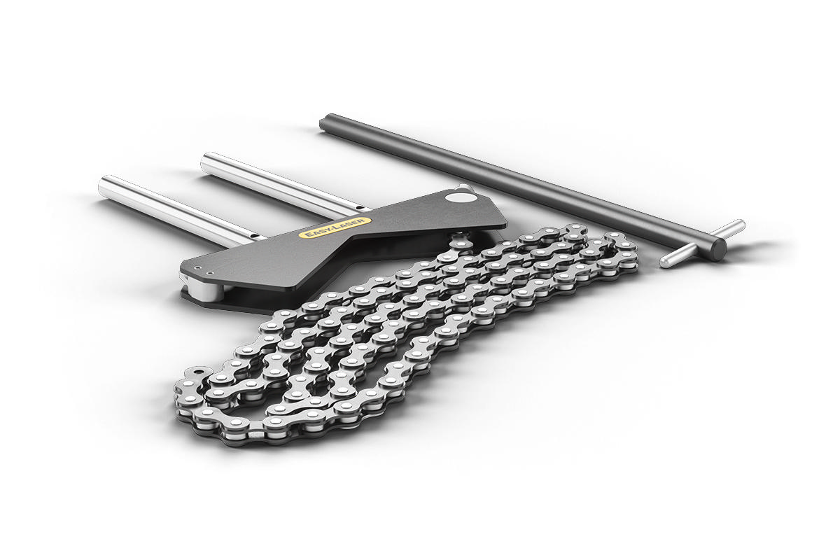 Thin V-bracket with chain