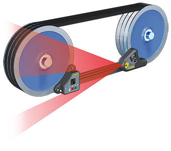 Easy-Laser XT190 BTA system mounted on sheaves