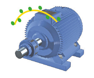 Illusttration of shaft with many measuring points