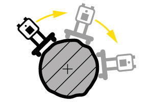 Illustration of cross-section of shaft with uneven surface