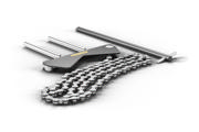 Thin V-bracket with chain